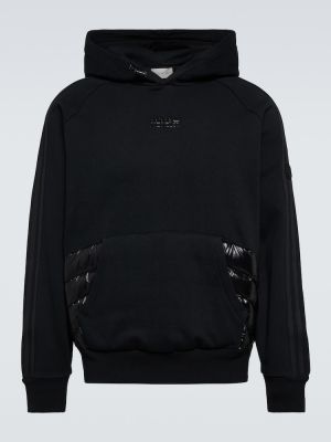Pernata hoodie s kapuljačom od jersey Moncler Genius crna