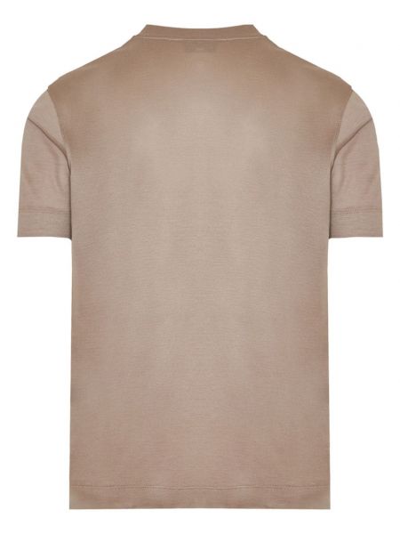 T-shirt brodé col rond Emporio Armani beige