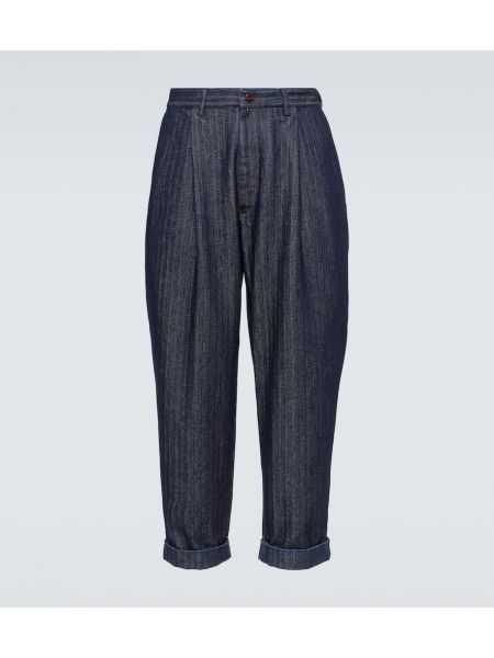 Sildebensmønster stribet straight jeans Giorgio Armani blå