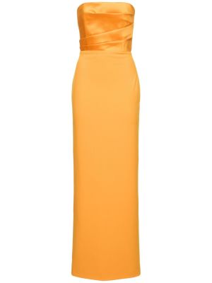 Vestido largo de punto de crepé Solace London naranja