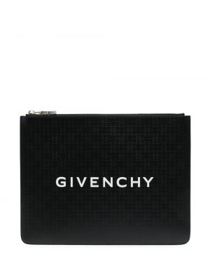 Nahast pidulikud kott Givenchy must