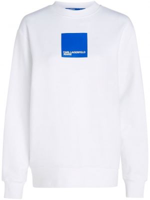 Baskılı pamuklu sweatshirt Karl Lagerfeld Jeans beyaz