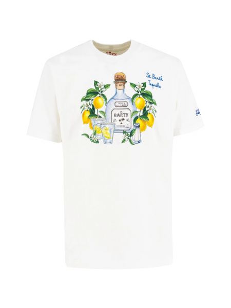Koszulka bawełniana z nadrukiem Mc2 Saint Barth biała