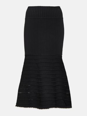 Midi sukňa s vysokým pásom Victoria Beckham čierna