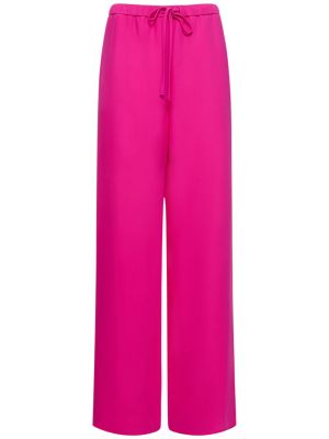 Kalhoty s vysokým pasem relaxed fit Valentino růžové