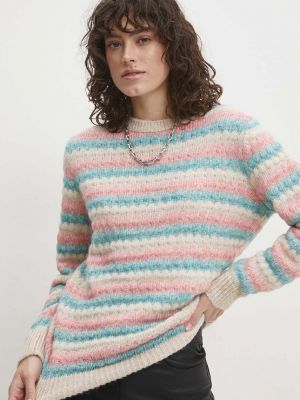 Gyapjú pulóver Answear Lab rózsaszín
