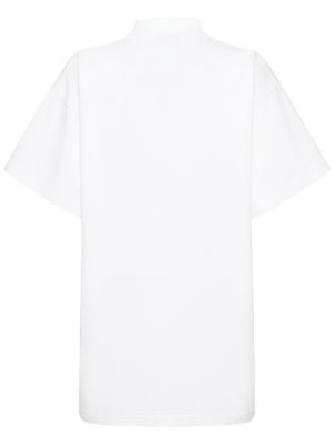 Oversized jersey bombažna majica Balenciaga bela