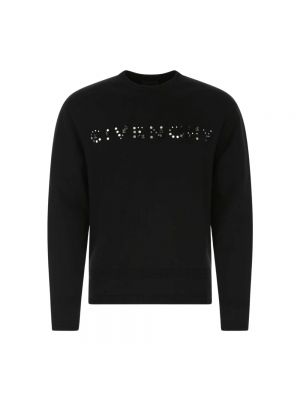 Dzianinowy sweter z okrągłym dekoltem Givenchy czarny
