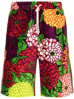 Pantalones cortos deportivos de flores Gucci rojo