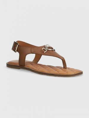 Kožené sandály Barbour hnědé