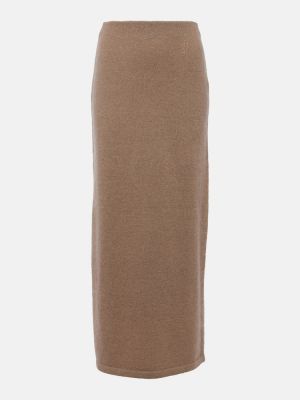 Mohérová midi sukňa s vysokým pásom Jw Anderson hnedá