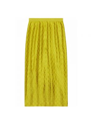 Jedwabna spódnica midi Gucci żółta
