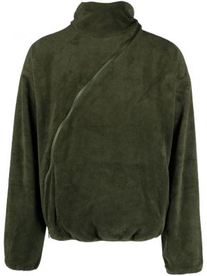 Aszimmetrikus fleece cipzáras kapucnis melegítő felső Post Archive Faction zöld