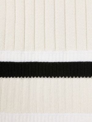 Echarpe à rayures en tricot Barrie blanc