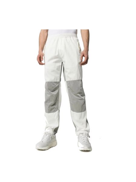 Proste spodnie bawełniane slim fit Moncler białe