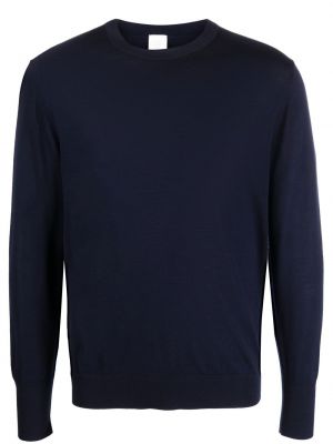 Вълнен пуловер с кръгло деколте Eleventy синьо