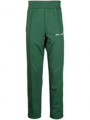 Pruhované teplákové nohavice s potlačou Palm Angels zelená
