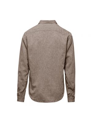 Camisa de lino de algodón Bomboogie marrón