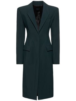 Viskózový kabát Mugler zelený