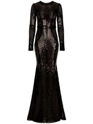 Černé večerní šaty s flitry Dolce & Gabbana