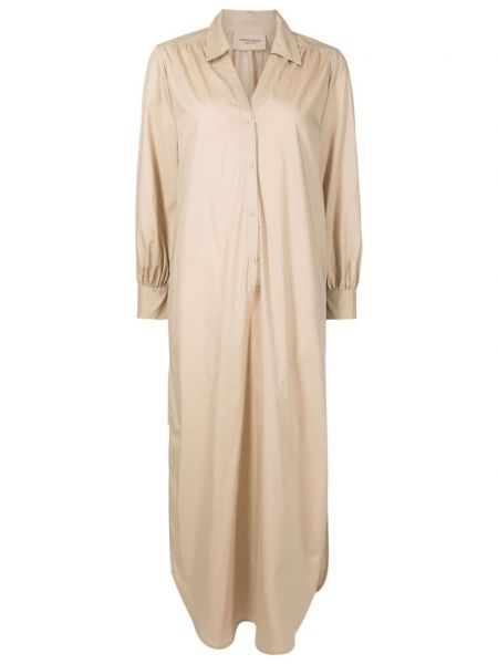 Robe longue en coton avec manches longues Adriana Degreas beige