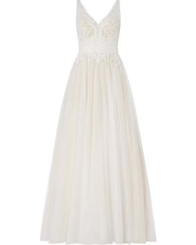 Sukienka na wesele tiulowa Luxuar, biały