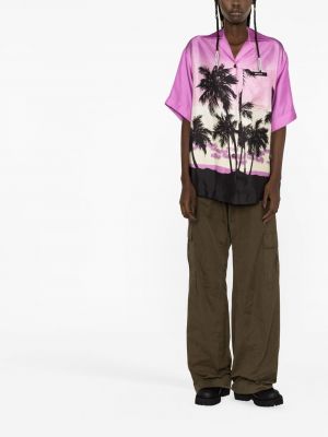 Chemise avec manches courtes Palm Angels violet