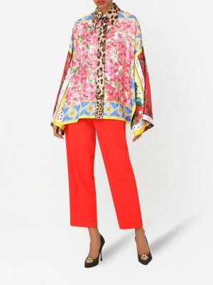 Pantalones rectos de cintura alta Dolce & Gabbana rojo