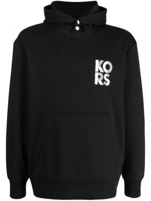 Raštuotas medvilninis džemperis su gobtuvu Michael Kors juoda