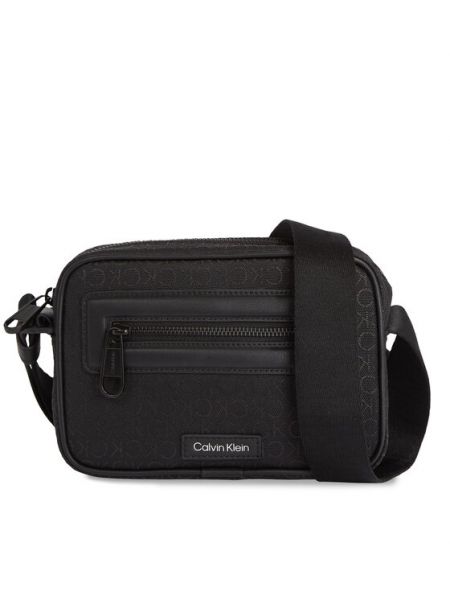 Чорна жакардова сумка через плече Calvin Klein