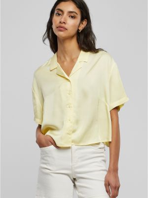 Σατέν πουκάμισο από βισκόζη Uc Ladies κίτρινο