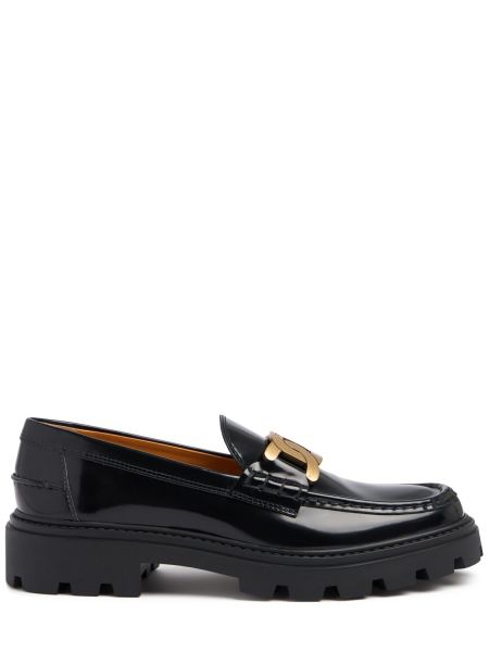 Skinn loafers Tod's svart