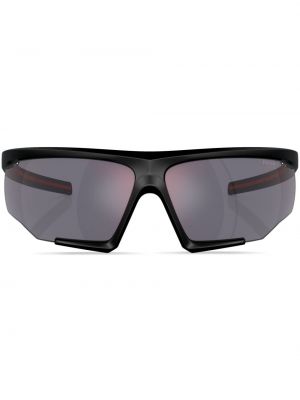 Oversize слънчеви очила Prada Linea Rossa черно