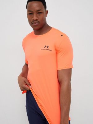 Under Armour t-shirt męski kolor pomarańczowy z nadrukiem