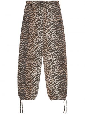 Pantaloni cu imagine cu model leopard Ganni