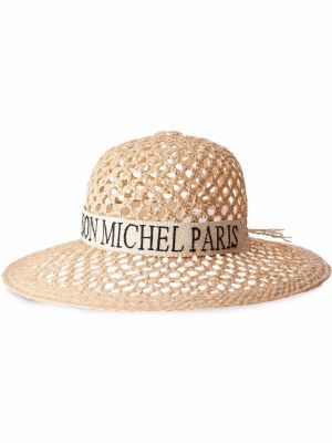 Соломенная шапка Maison Michel, коричневая