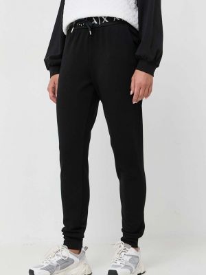 Spodnie sportowe z nadrukiem Armani Exchange czarne