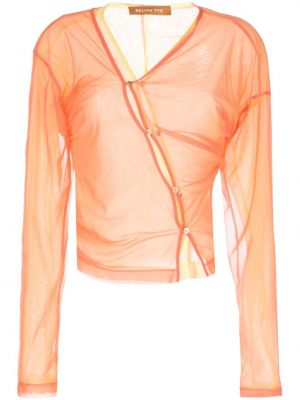 Asimetrična bluza z gumbi Rejina Pyo oranžna