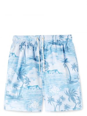 Pantaloni scurți cu imagine Palm Angels albastru