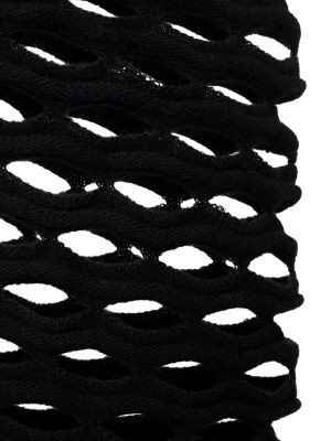 Μάλλινος πουλόβερ από διχτυωτό Junya Watanabe μαύρο
