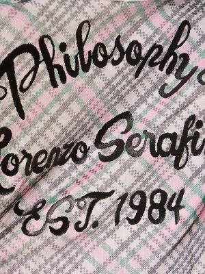 Mini robe à imprimé avec manches courtes en tulle Philosophy Di Lorenzo Serafini rose