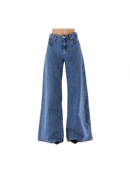 Niebieskie jeansy relaxed fit Moschino