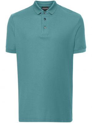 Памучна поло тениска Emporio Armani синьо