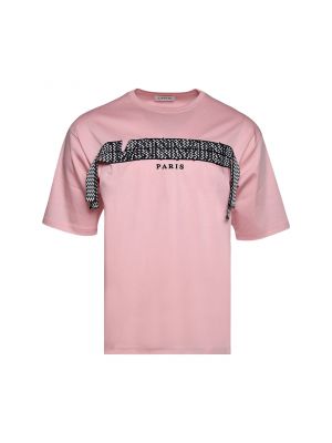 Футболка с вышивкой Lanvin розовая