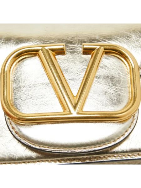 Bolso cruzado de cuero Valentino Vintage amarillo