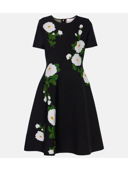 Jacquard floral dress Carolina Herrera svart