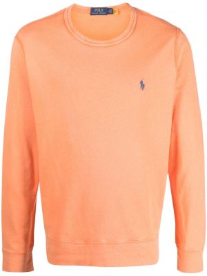 Памучен пуловер бродиран Polo Ralph Lauren оранжево