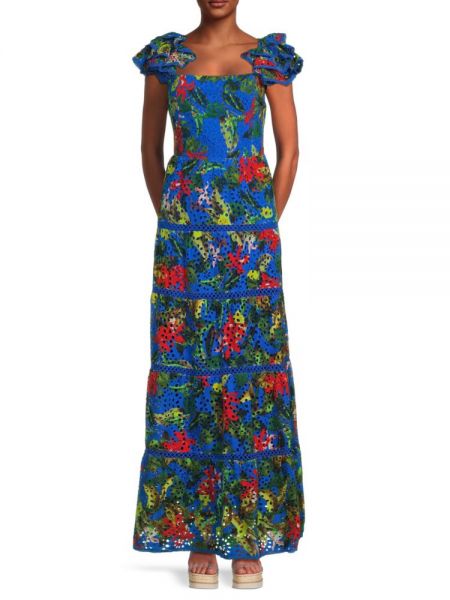 Длинное платье в цветочек с принтом с тропическим принтом Alice + Olivia
