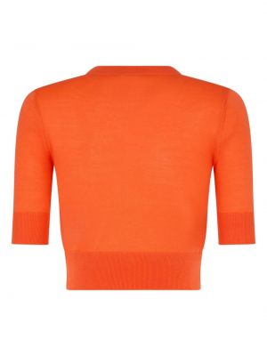 Haftowany sweter Dsquared2 pomarańczowy