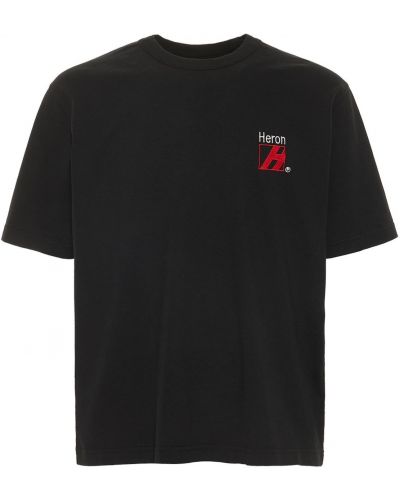 T-shirt z nadrukiem bawełniane Heron Preston - сzarny